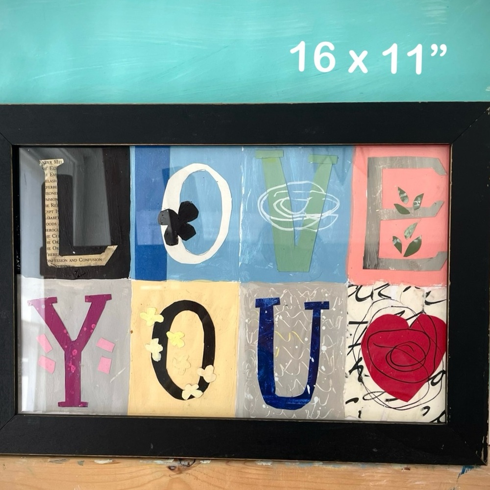 LOVE YOU Original FramedPainting with an Iconic Message